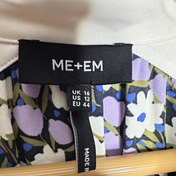 ME + EM Natural Spring Garden Print Fit & Flare Dress Purple Sz 12 $445 {BB43} - Picture 9 of 10